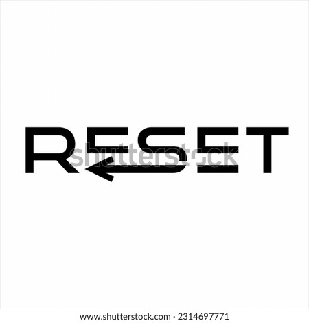 Reset word design with back arrow sign.