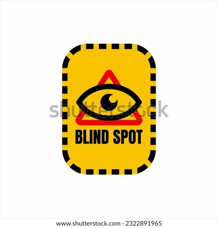 Vector illustration. Blind spot logo. Danger sign triangle and eye symbol. Blind spot unique concept logo.