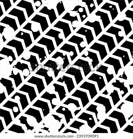 Grunge style tire track seamless pattern illustration. Suitable for use as a background for posters, banners, brochures at off road events.