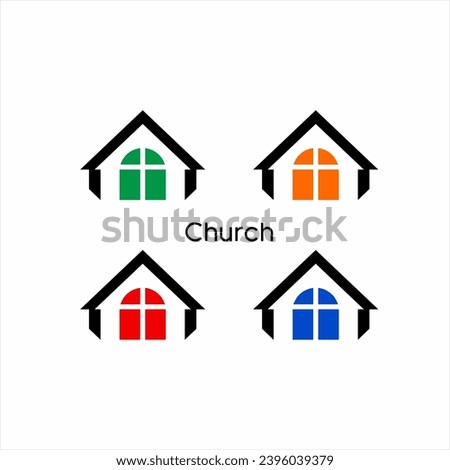 Simple church icon logo design.