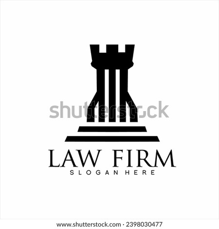 Law firm logo design with fort and pillar concept..