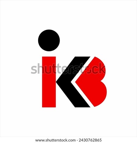 Simple IKB letter logo design with a heart concept on the letter B.