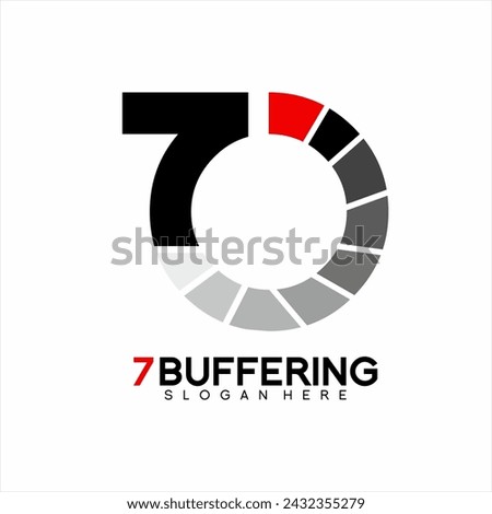 Unique simple 7 buffering logo design.