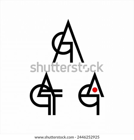 Abstract letter GAT vector logo design.