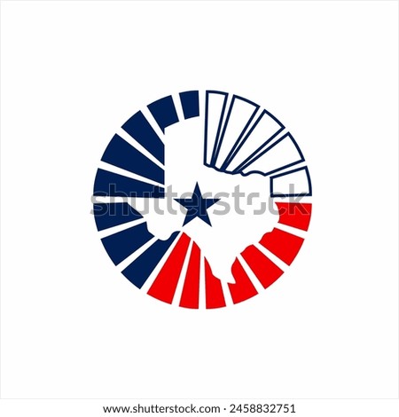 Texas map logo design with unique background.