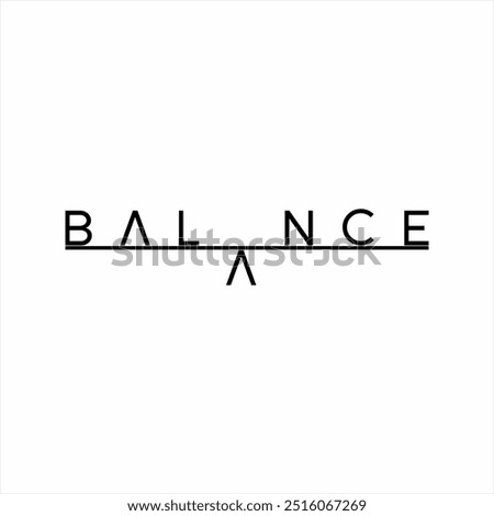 Text logo balance design. Illustration of balance in the letters.