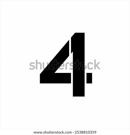 Number 41 logo design with the concept of the number four.