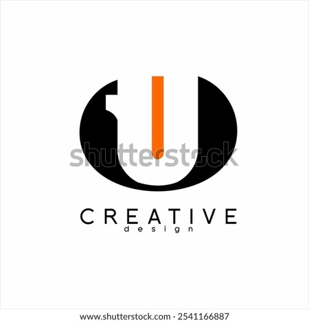 Simple UT letter logo design with oval concept