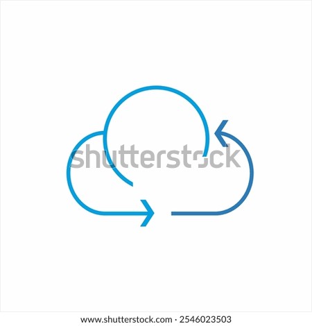 Simple cloud logo design with upload and download symbol arrows.