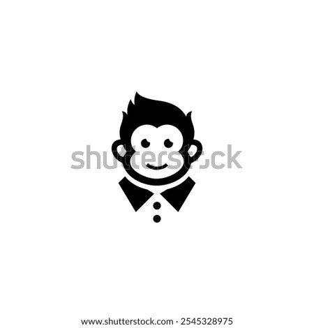 monkey head agent agency logo with tie