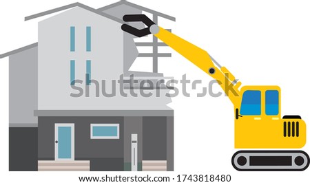 Building, demolition work, illustration material