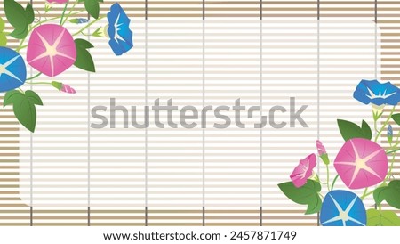 Cool summer Japanese style image material of goldfish and flowers