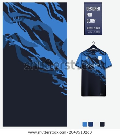 Soccer jersey pattern design. Abstract pattern on blue background for soccer kit, football kit, bicycle, basketball, t-shirt mockup template. Fabric pattern. Abstract background. Vector Illustration.