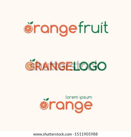 Orange fruit logo template. Orange fruit icon. Stylized slice of orange.