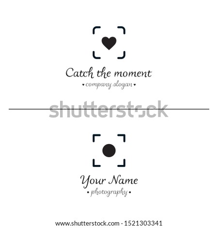 Photography logo template. Catch the moment concept. Focus icon and symbol. Modern flat design.
