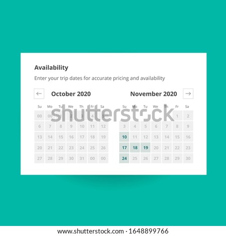 date picker calendar user interface flat design ui vector