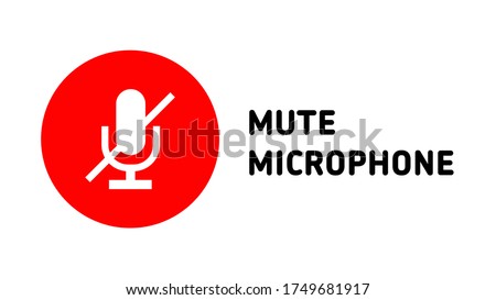 online meetings mute microphone icon button cover thumbnail symbol vector