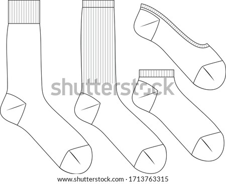 Vector sock set, flat sketch,