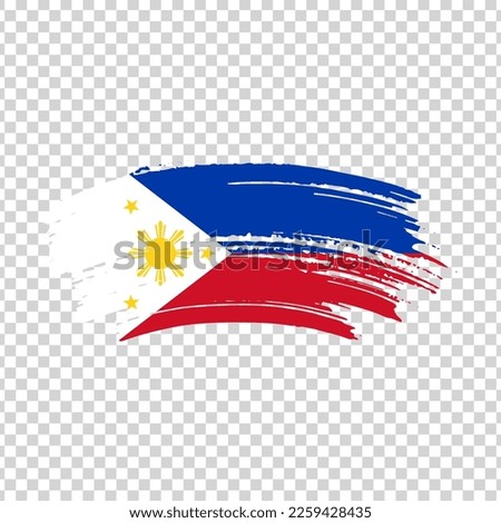 Philippines flag with brush paint textured isolated on png or transparent background, Symbol of Azerbaijan, template for banner, promote, design.