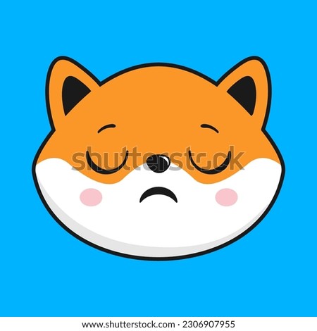 Shiba Inu Dog Weary Face Head Kawaii Sticker
