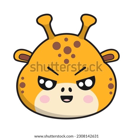 Giraffe Unamused Face Sticker Emoticon Head vector