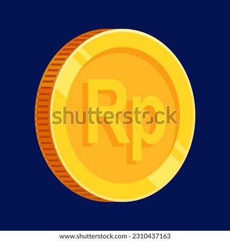 Rupiah Gold Coin IDR Indonesian Money Vector
