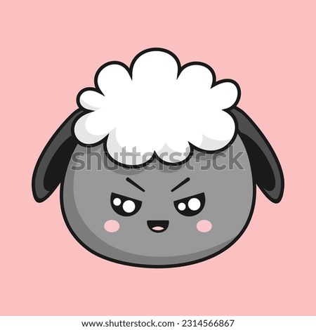 Sheep Unamused Face Cartoon Head Sheep Sticker