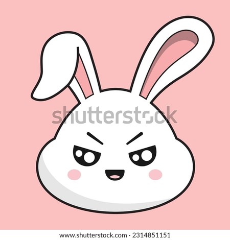 Rabbit Unamused Face Bunny Head Kawaii Sticker
