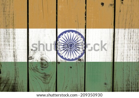 India flag on wooden background