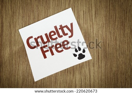Cruelty Free on Paper Note on texture background