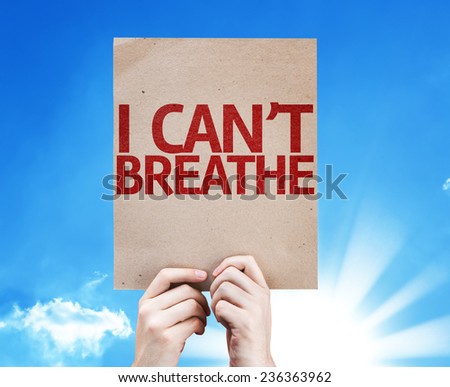 I Can\'t Breathe card with sky background
