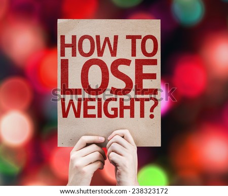 How To Lose Weight? card with colorful background with defocused lights