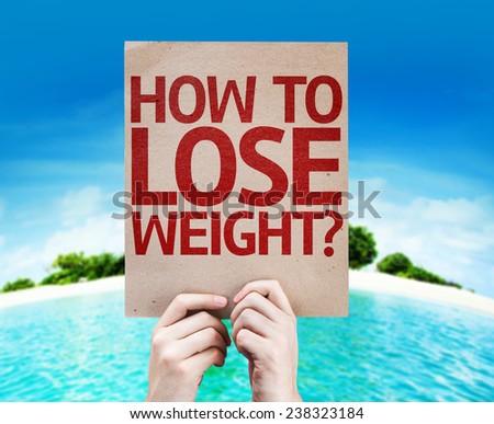 How To Lose Weight? card with a beach background