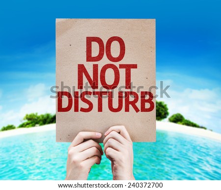 Do Not Disturb card with a beach on background