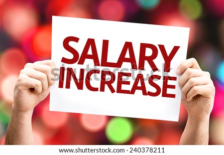 Salary Increase card with colorful background with defocused lights