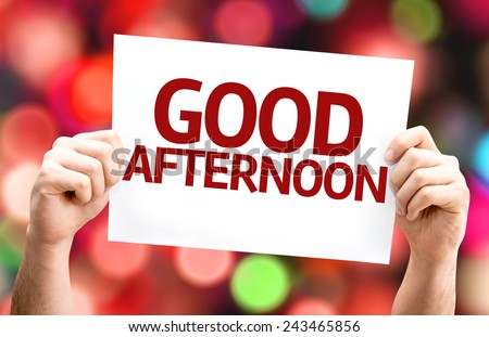 Good Afternoon card with colorful background with defocused lights