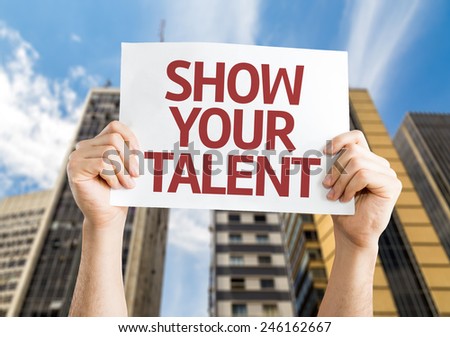 Show your Talent card with a urban background