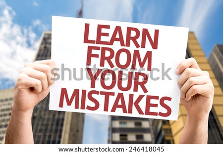 Learn From Your Mistakes card with a urban background