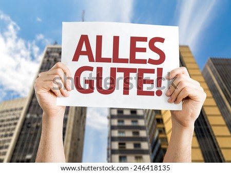 All The Best (in German) card with a urban background