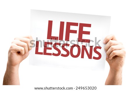 Life Lessons card isolated on white background