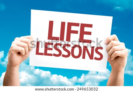 Life Lessons card with sky background