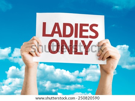 Ladies Only card with sky background