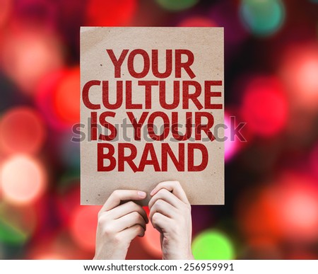 Your Culture is Your Brand card with colorful background with defocused lights