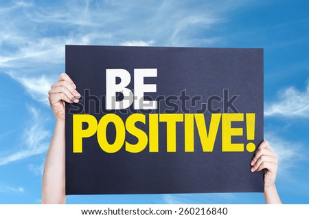 Be Positive card with sky background