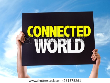 Connected World card with sky background