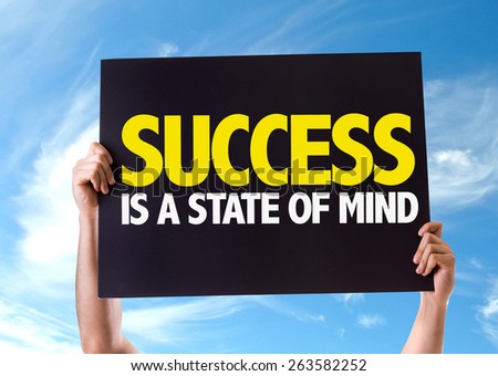 Success Is a State of Mind card with sky background
