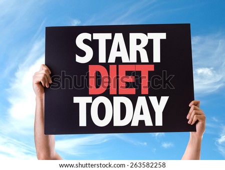 Start Diet Today card with sky background