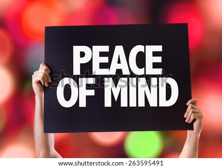 Peace of Mind card with bokeh background