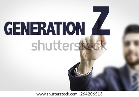 Business man pointing the text: Generation Z