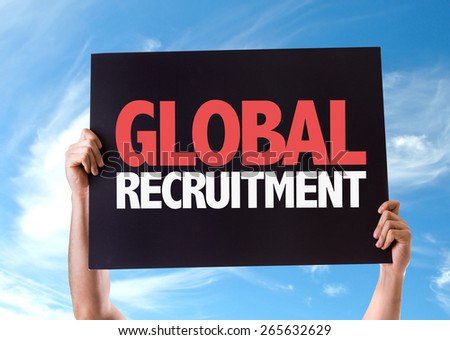 Global Recruitment card with sky background